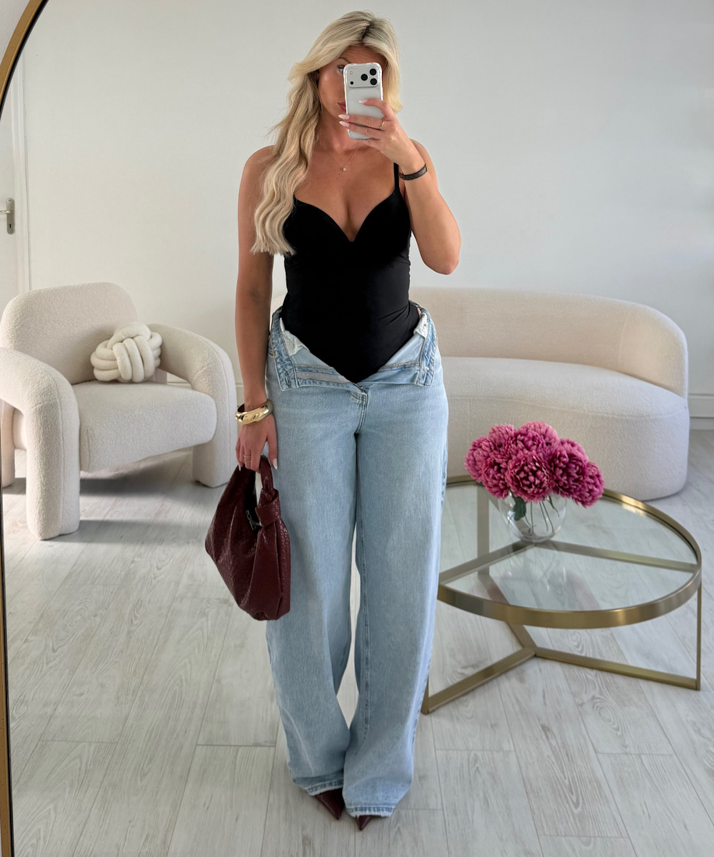 Extra-long light blue baggy jeans - DRESS DESIREE