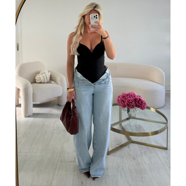 Extra-long light blue baggy jeans - DRESS DESIREE