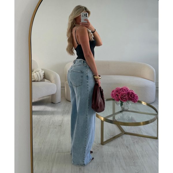 Jeans baggy extra long bleu clair - DRESS DESIREE