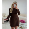 Robe couture peplum choco - DRESS DESIREE