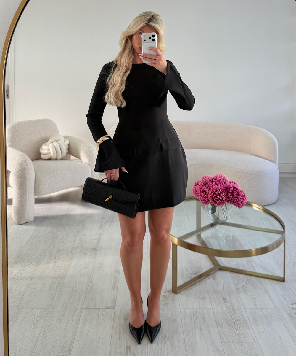 Black peplum couture dress - DRESS DESIREE