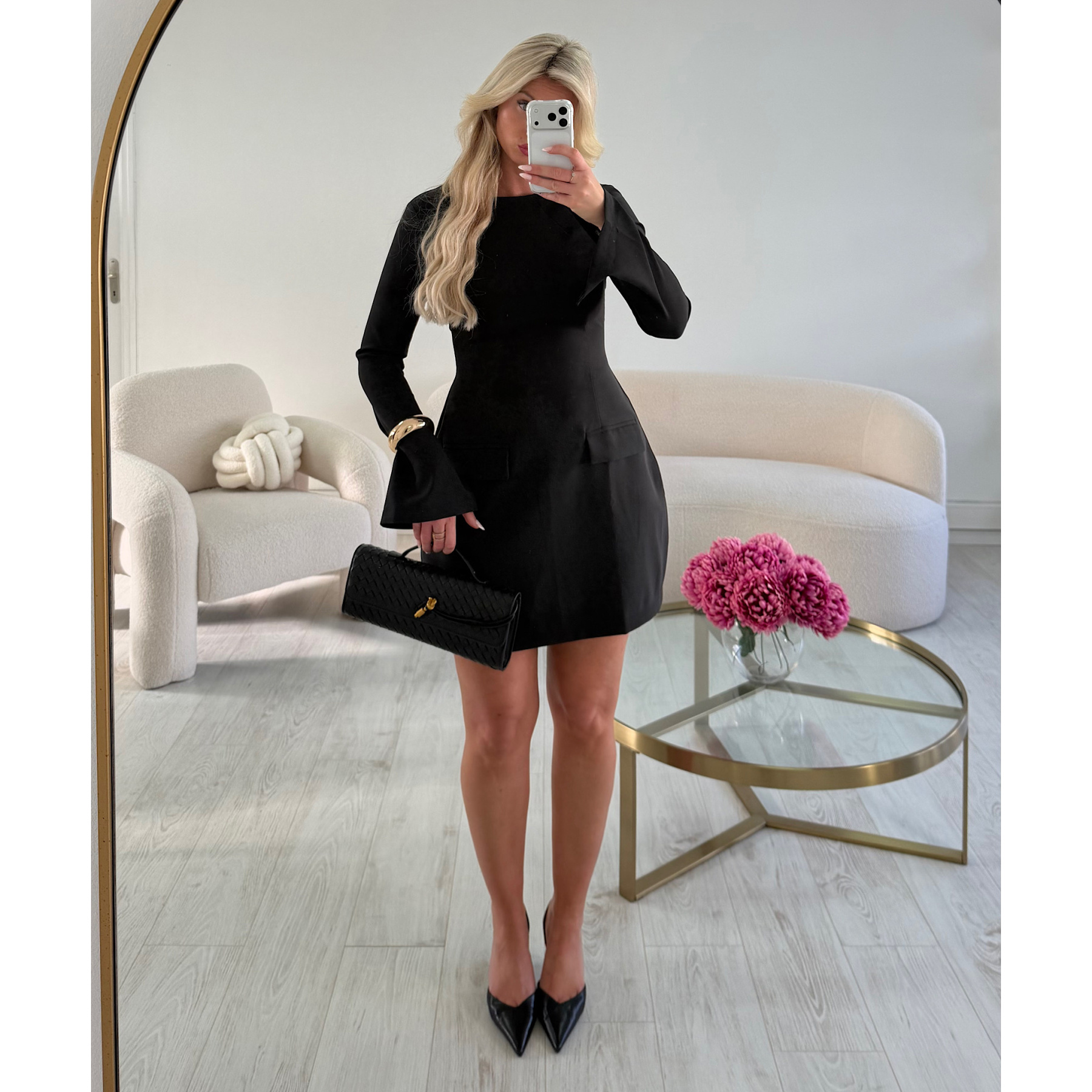 Robe couture peplum noire - DRESS DESIREE