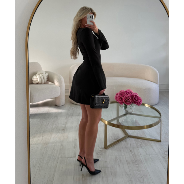Black peplum couture dress - DRESS DESIREE