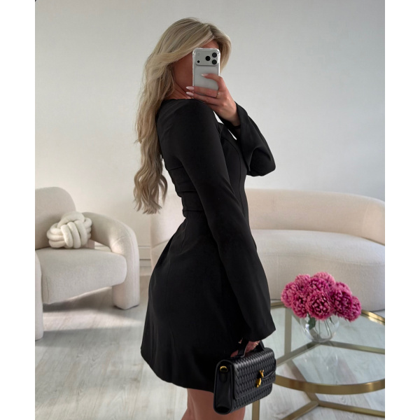 Robe couture peplum noire - DRESS DESIREE