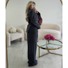 Pantalon large extra long rayures gris   - DRESS DESIREE