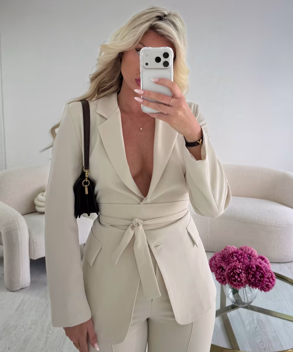 Blazer cintré/droit crème