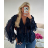 Chemise mousseline bleue marine - DRESS DESIREE