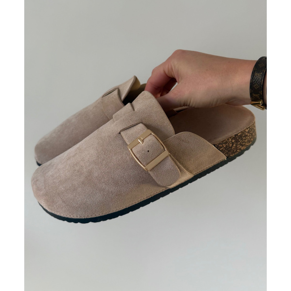 Mules mi-saison taupe - DRESS DESIREE