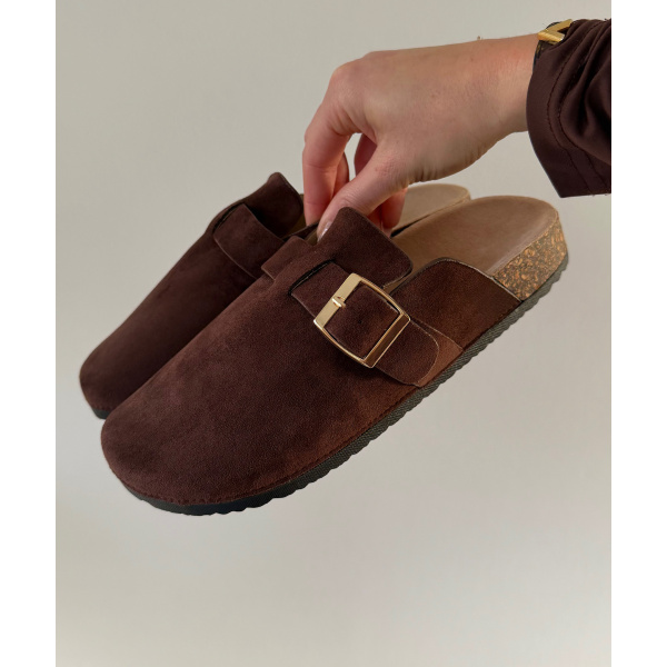 Mules mi-saison chocolat - DRESS DESIREE