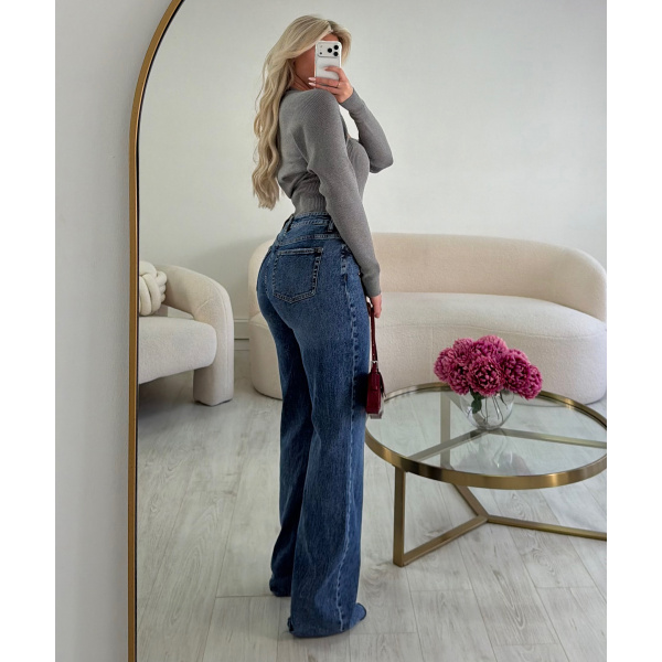 Pull bustier 2 en 1 gris - DRESS DESIREE