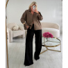 Brown cotton shirt with flared sleeves - DRESS DESIREE