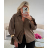 Brown cotton shirt with flared sleeves - DRESS DESIREE
