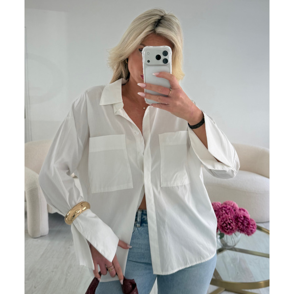 Chemise coton manche évasées blanche - DRESS DESIREE
