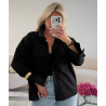 Black cotton shirt with flared sleeves - DRESS DESIREE
