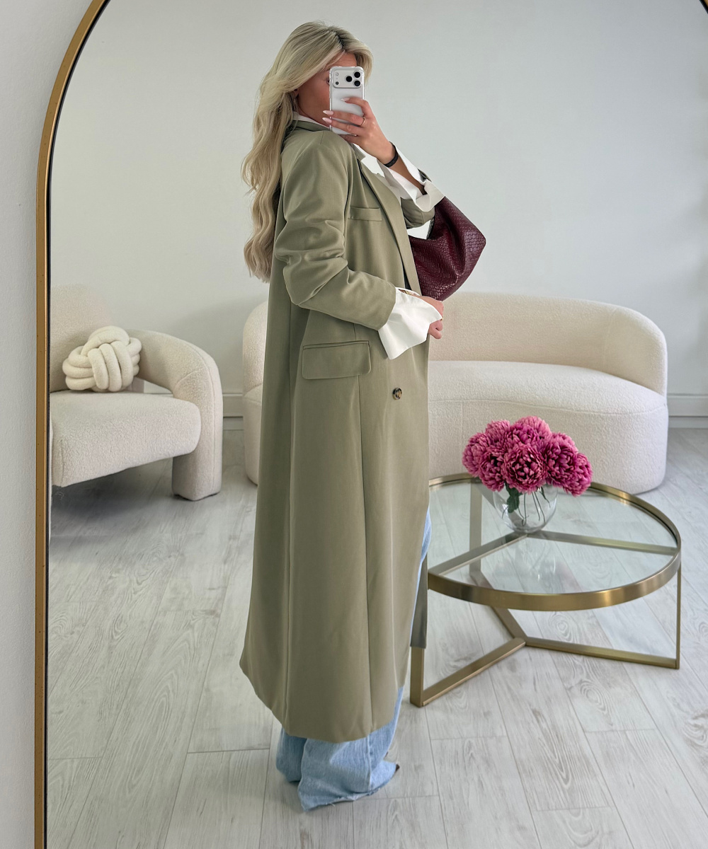 Long green blazer