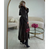 Trench long simili brillant cintré choco Premium DRESS DESIREE
