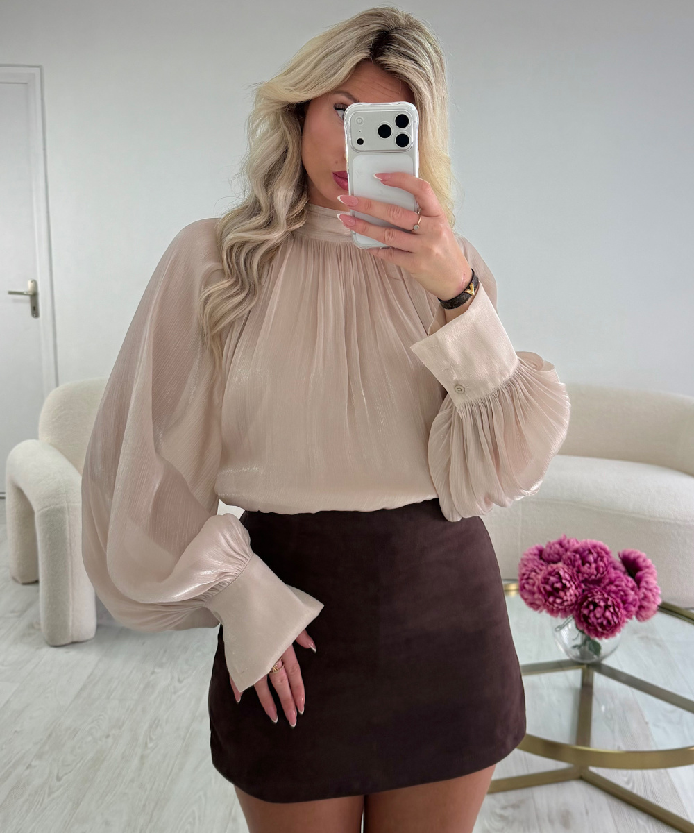 Blouse irisé brillante ivoire