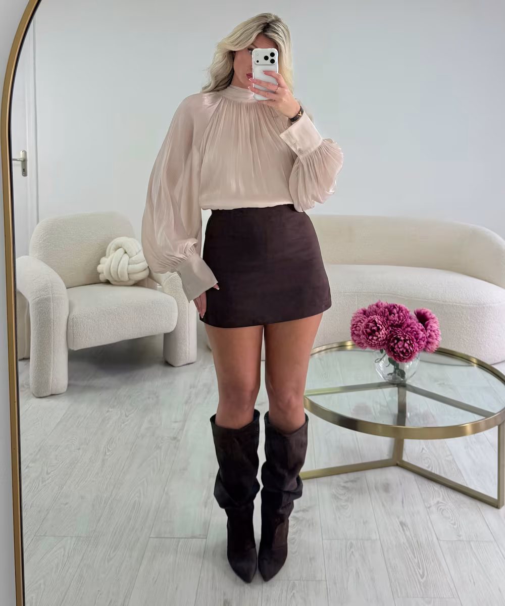 Blouse irisé brillante ivoire - DRESS DESIREE