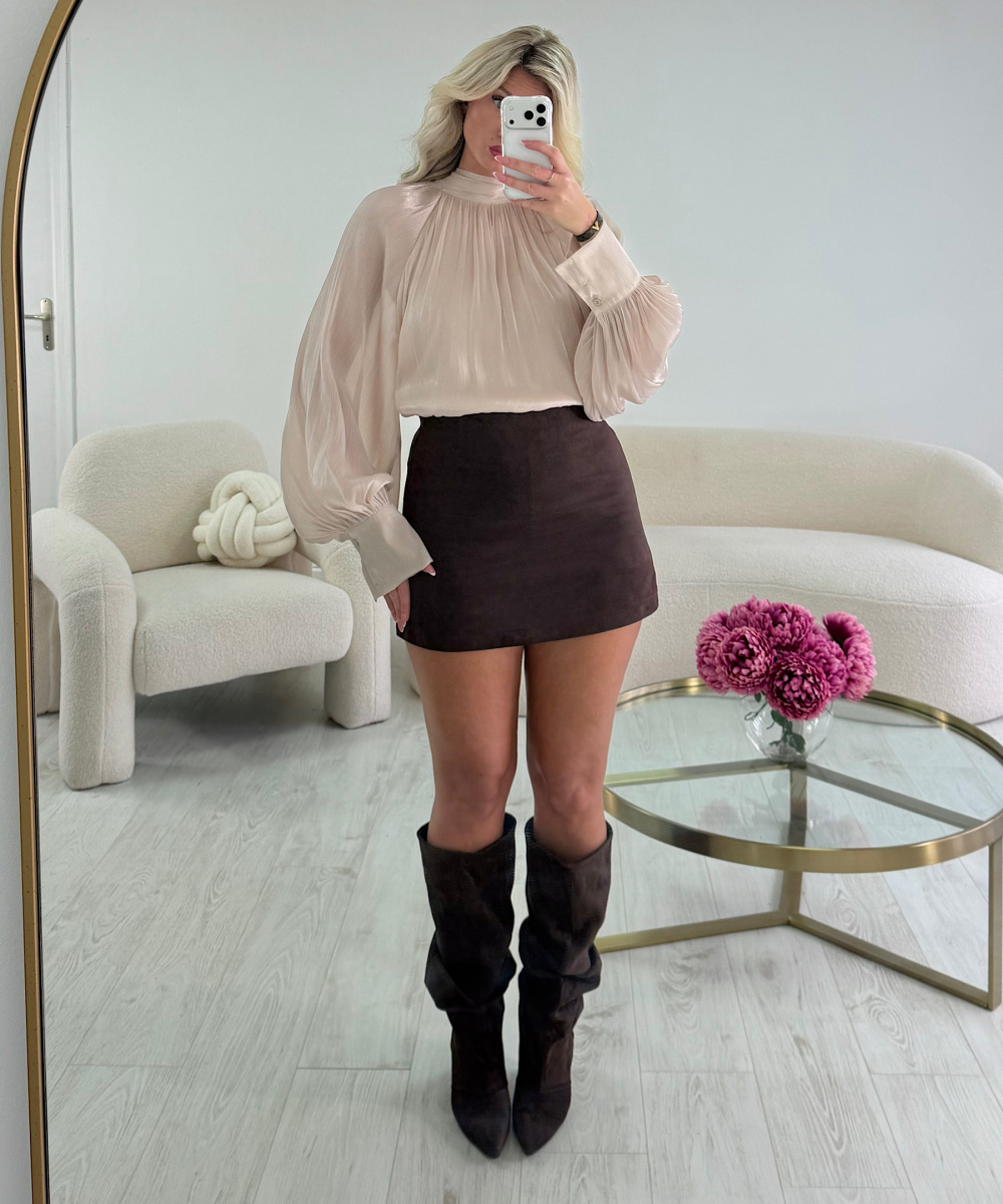 Shiny ivory iridescent blouse - DRESS DESIREE