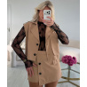 Veste sans manches aviateur beige coton - DRESS DESIREE