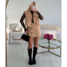 Veste sans manches aviateur beige coton - DRESS DESIREE