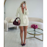 Blazer tweed cintré épais blanc