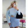 Pull bleu ciel court loose douceur - DRESS DESIREE