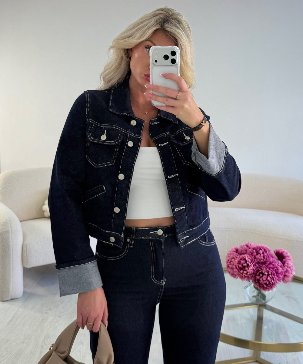 Raw lapel denim jacket
