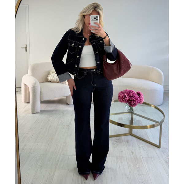 Veste jeans revers brut
