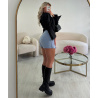 Jupe short doublé bleu chiné - DRESS DESIREE