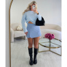 Jupe short doublé bleu chiné - DRESS DESIREE