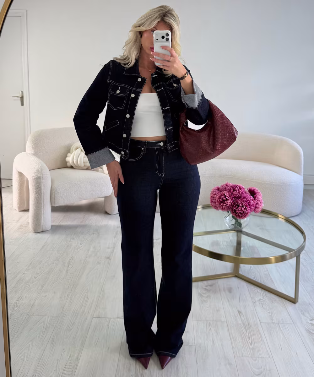 Jeans extra long sans revers brut