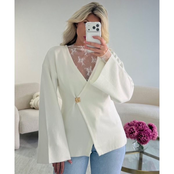 White lace top with thumb holes