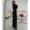 Pantalon simili cuir couture noir- DRESS DESIREE