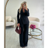 Black wide-leg flowing trousers - DRESS DESIREE