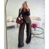 Pantalon fluide large chocolat  - DRESS DESIREE