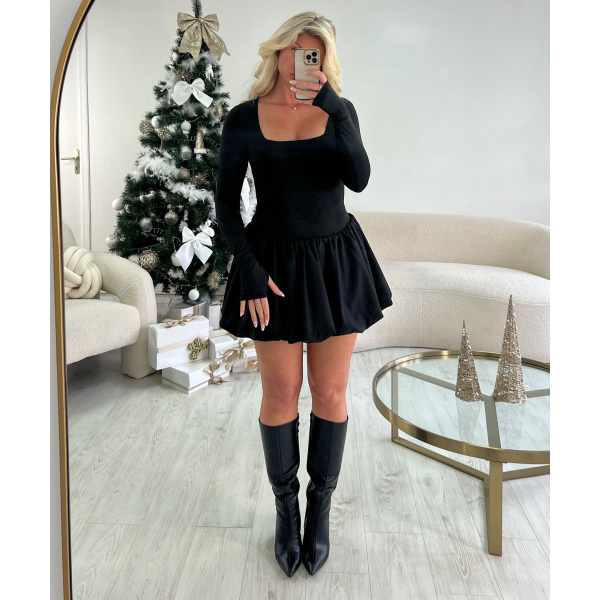 Robe classy ballon noir - DRESS DESIREE
