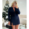 Jupe short fente bleu marine - DRESS DESIREE