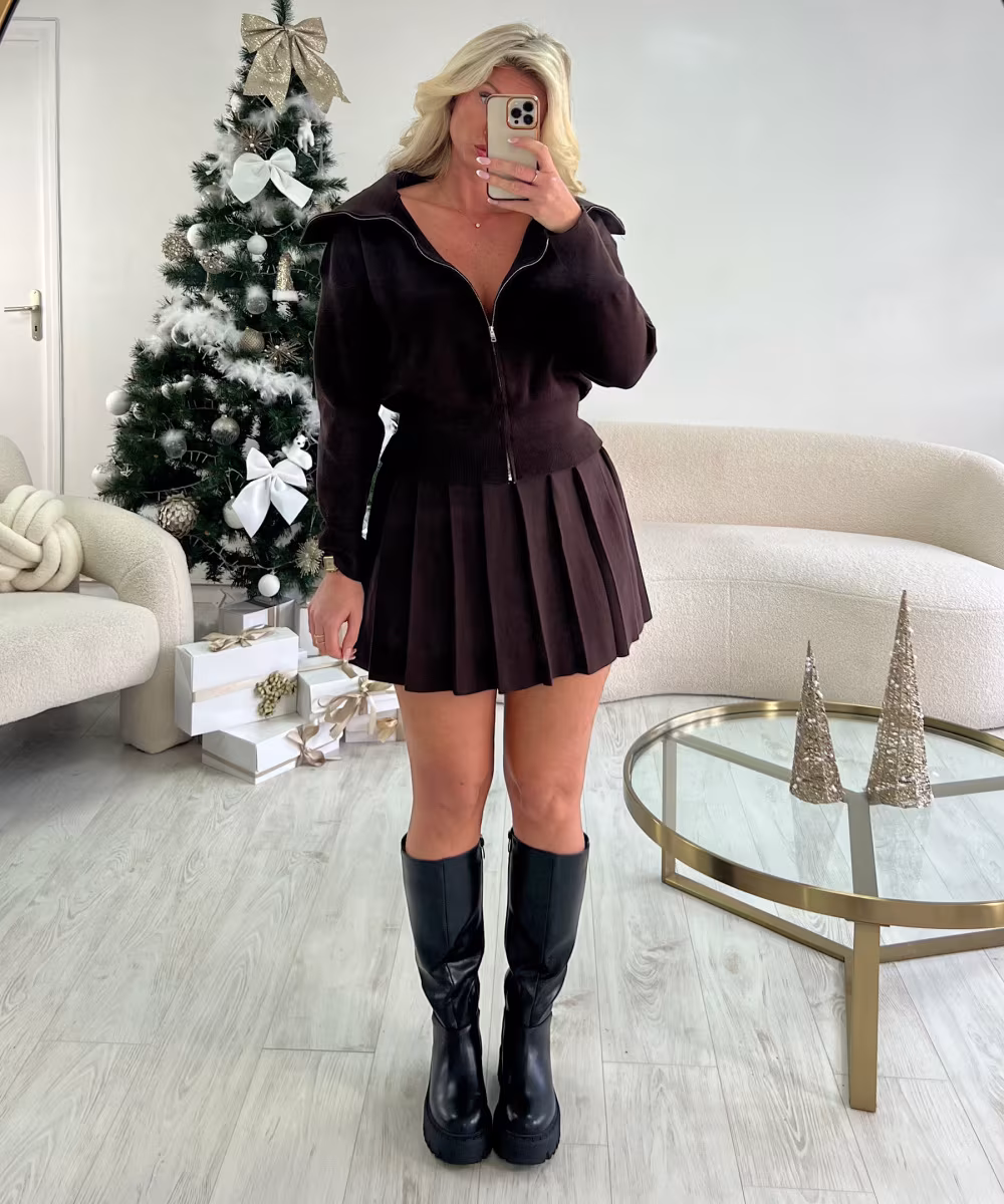 Jupe épaisse patineuse choco