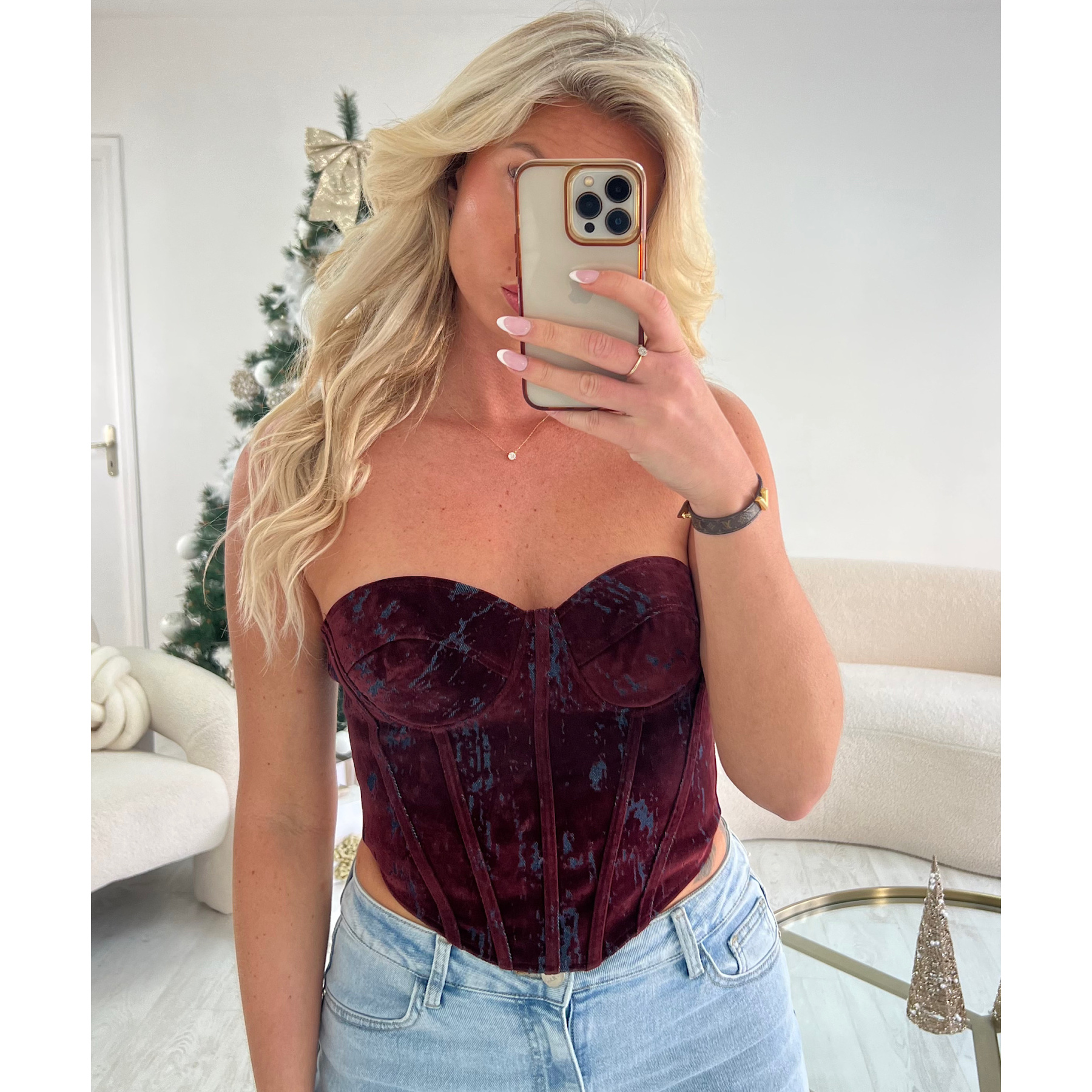 Top corset burgandy dégradé bleu - DRESS DESIREE