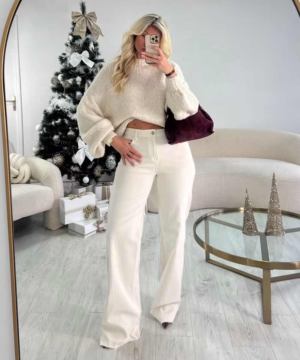 Jeans extra extra long beige - DRESS DESIREE