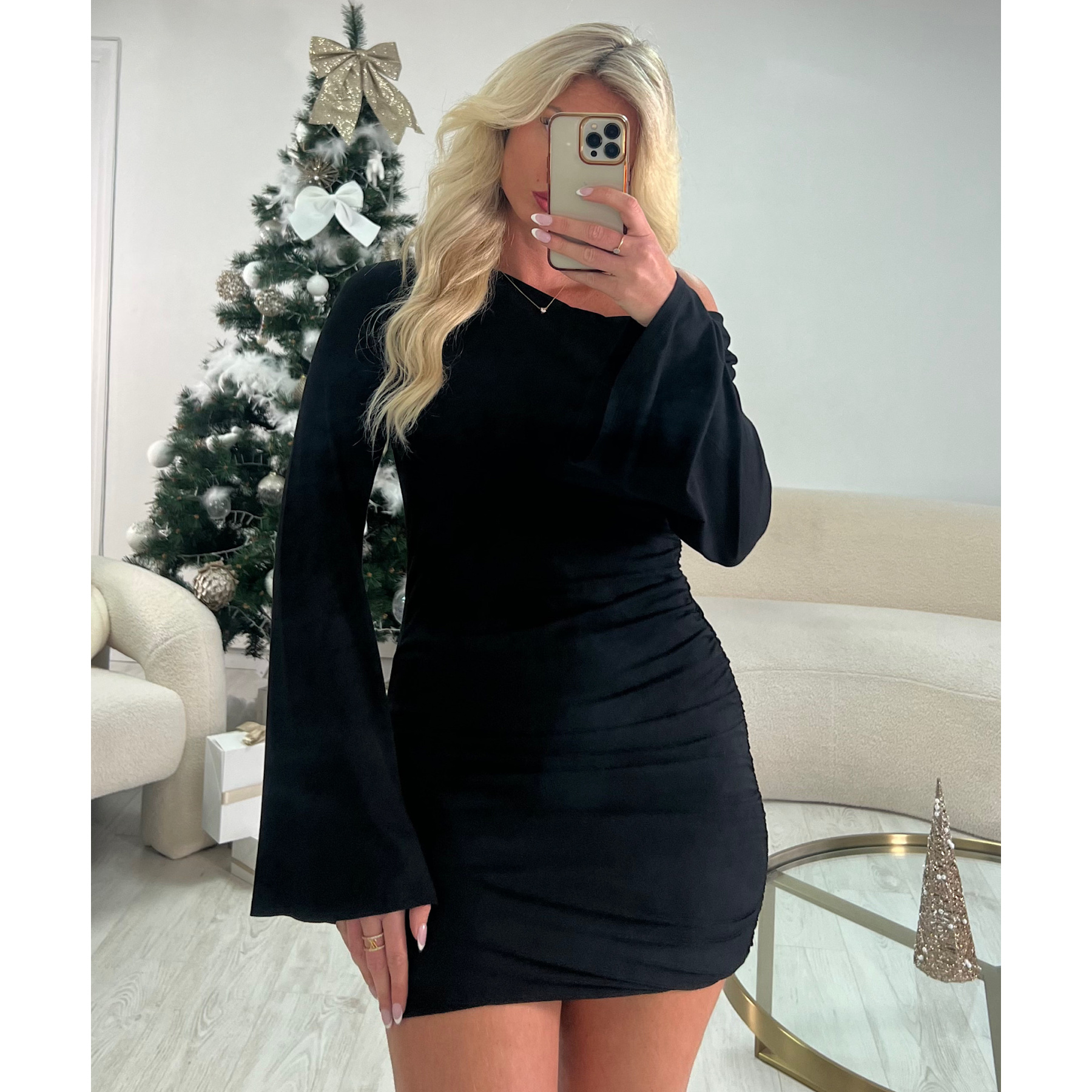 Asymmetrical black dress - DRESS DESIREE