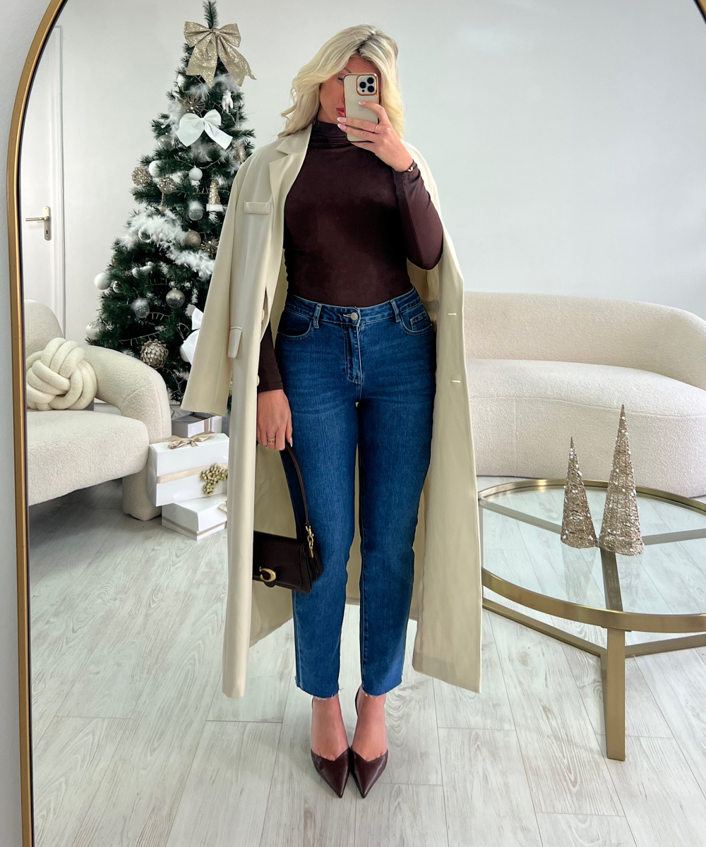 copy of Blue stretch high waisted straight mom jeans