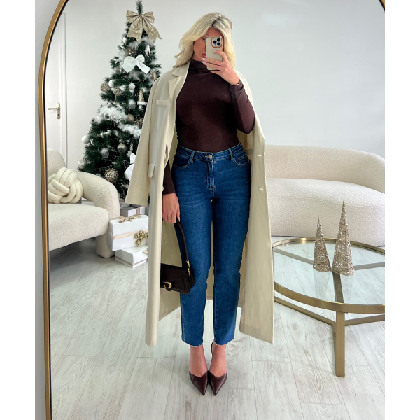 Jeans mom droit bleu foncé - DRESS DESIREE