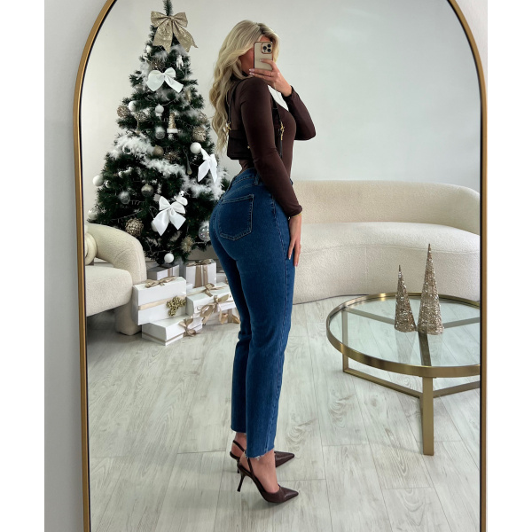 Jeans mom droit bleu foncé - DRESS DESIREE