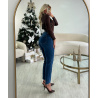Dark blue straight mom jeans - DRESS DESIREE