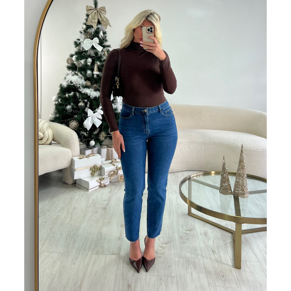 Jeans mom droit bleu foncé - DRESS DESIREE