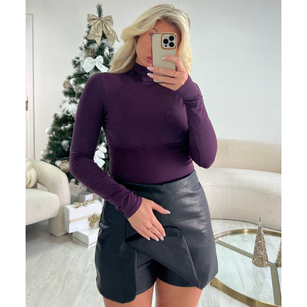 Jupe short simili cuir noir - DRESS DESIREE