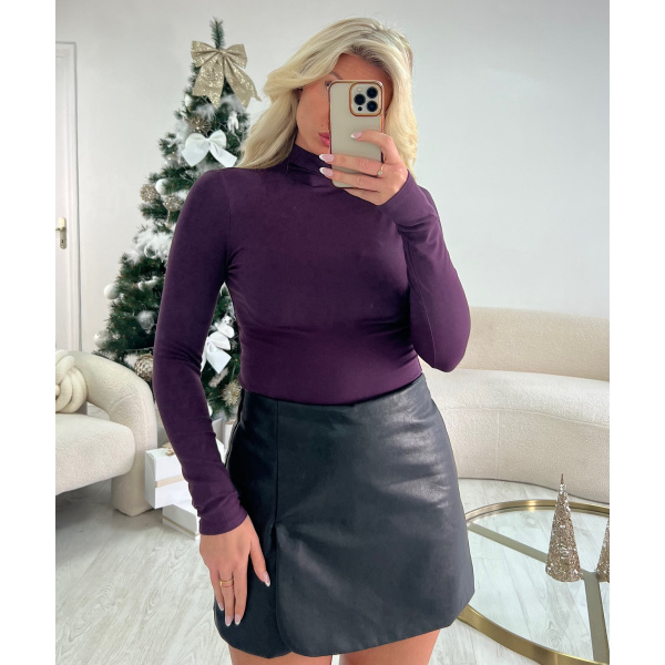 Jupe short simili cuir noir - DRESS DESIREE