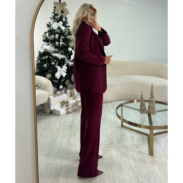 Burgandy heather fitted/straight blazer